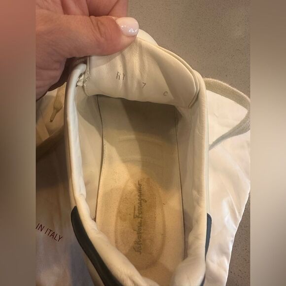 Salvatore Ferragamo White Sneakers Womens size 7 - Picture 8 of 10